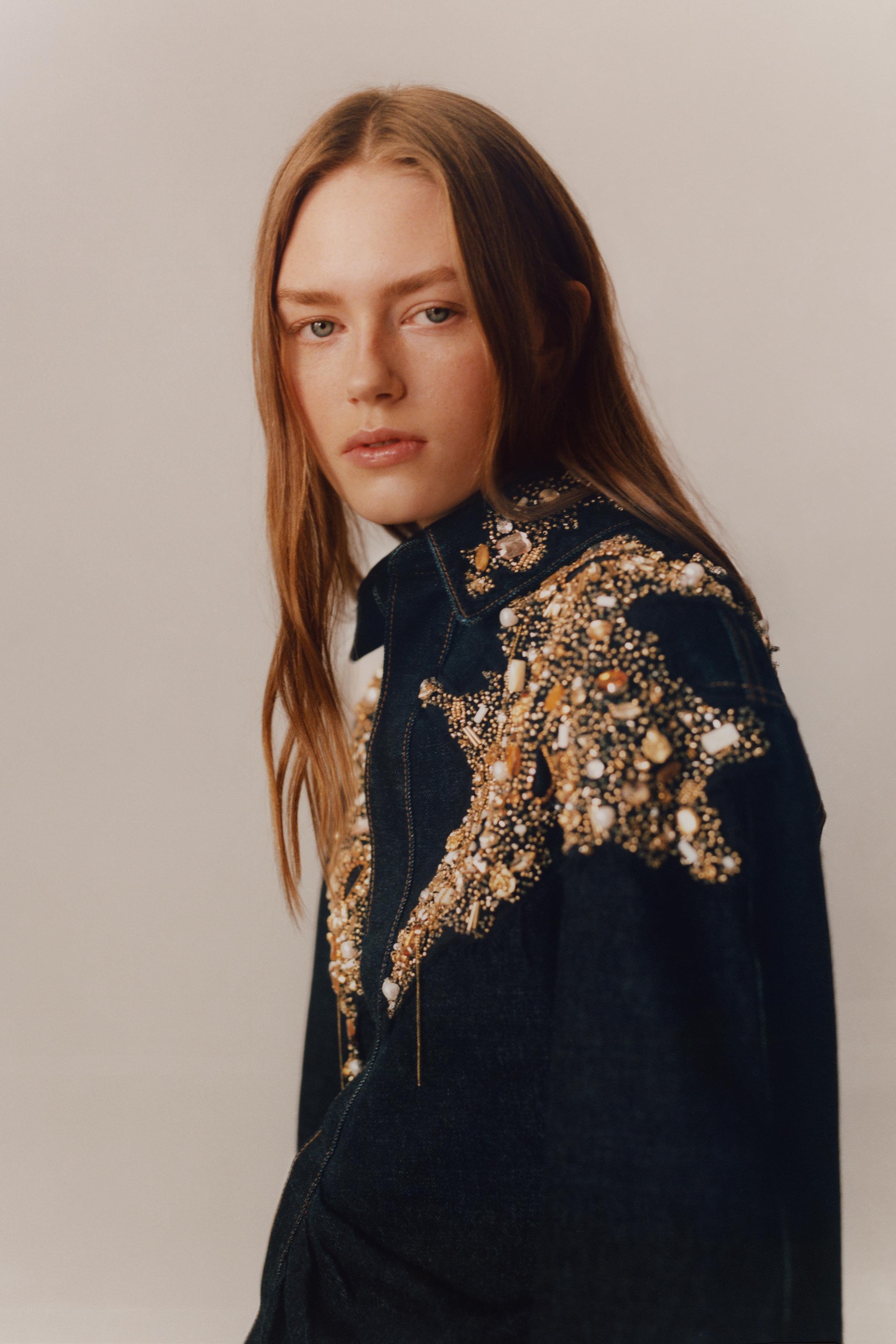 LIMITED EDITION JEWELED DENIM DRESS